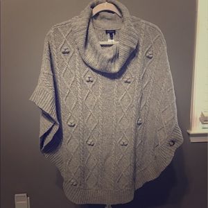 Talbots NWT Grey Knit Sweater Poncho
